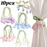 boucles rideau tulipes rose blanc vert violet ruban décoratives floral accessoires bricolage mariage