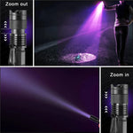 lampe torche uv portative 365nm 395nm zoomable étanche animaux scorpions billets fluorescence