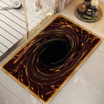 tapis sol moderne spirales lumineuses noir orange chambre salon salle bainextérieur