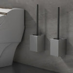balai wc mural porte balai adhésif moderne gris blanc minimaliste aluminium