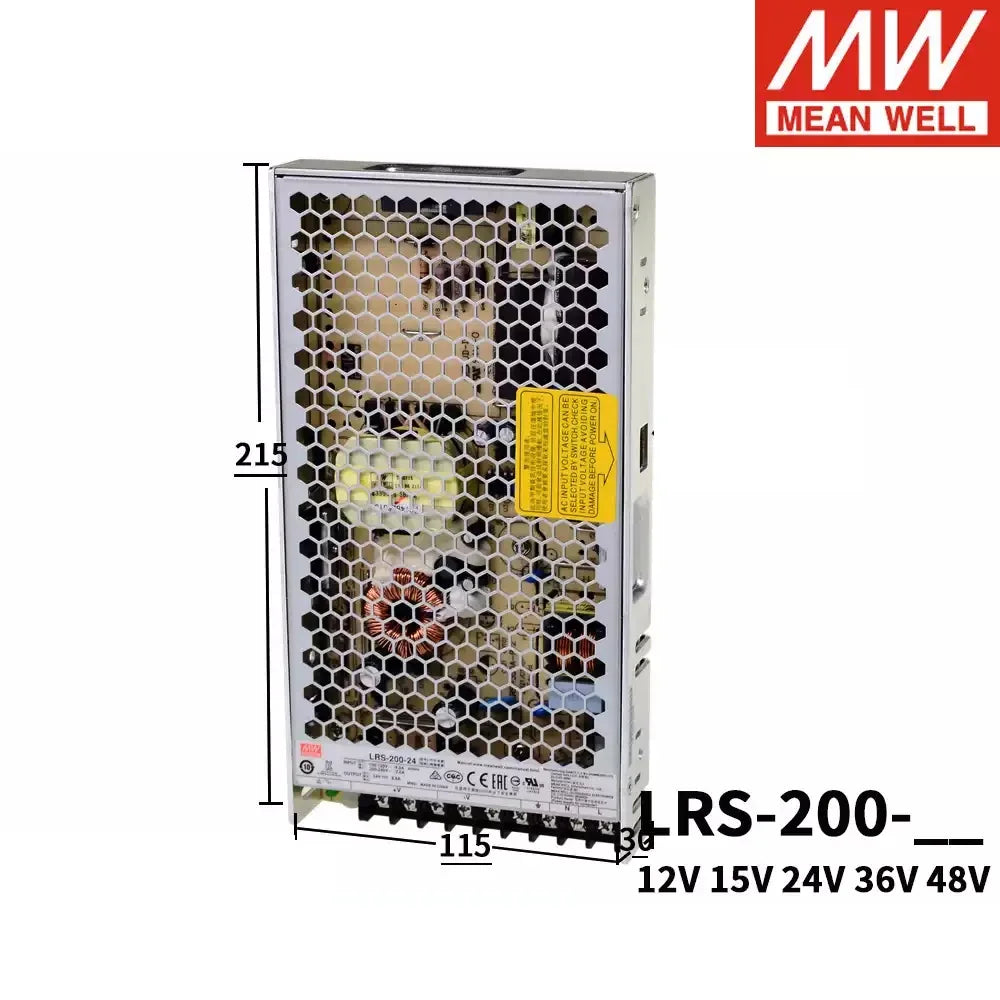 alimentation électrique 200w argenté grille hexagonale industrielle connecteurs électriques 24v 12v 5v