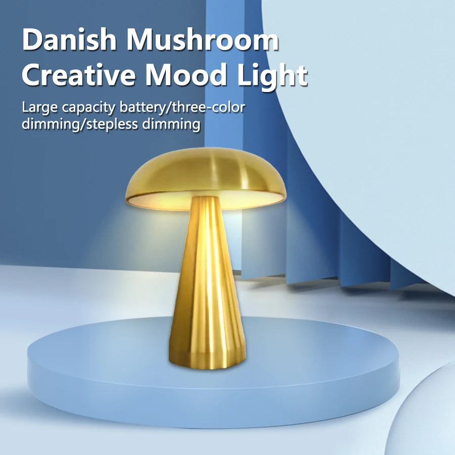 lampe rechargeable led or moderne scandinave tactile gradation veilleuse posée