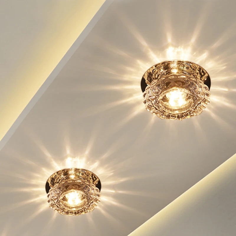 Plafonnier LED Cristal Modern Surface Monté Cuisine Salle Bain Élégant