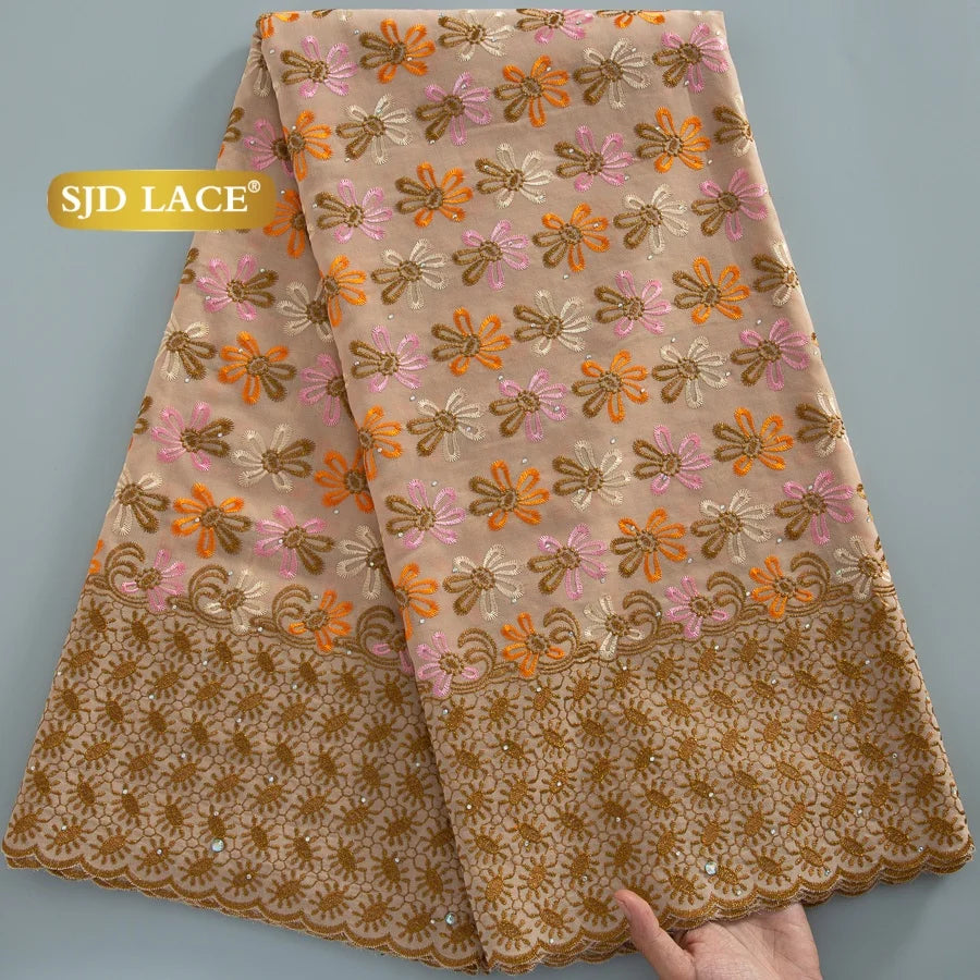tissu dentelle multicolore brodé fleurs motifs géométriques translucides élégants occasionnels soirée mariage