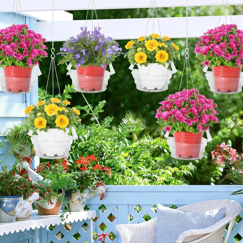 support plante suspendue transparent moderne rainuré chaîne métallique jardin décoration fleur