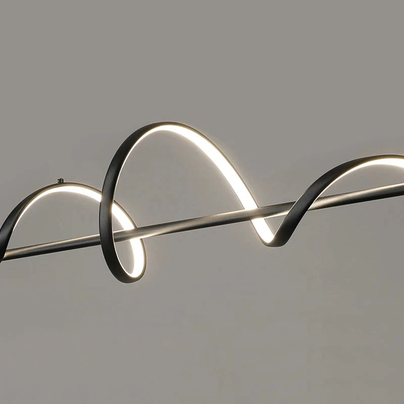 suspension lumineuse moderne or blanc noir ondulée contemporaine fixée luminaire salle manger