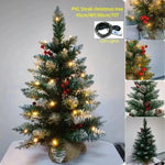 Sapin de Noël artificiel 45cm avec lumières et décorations floquées