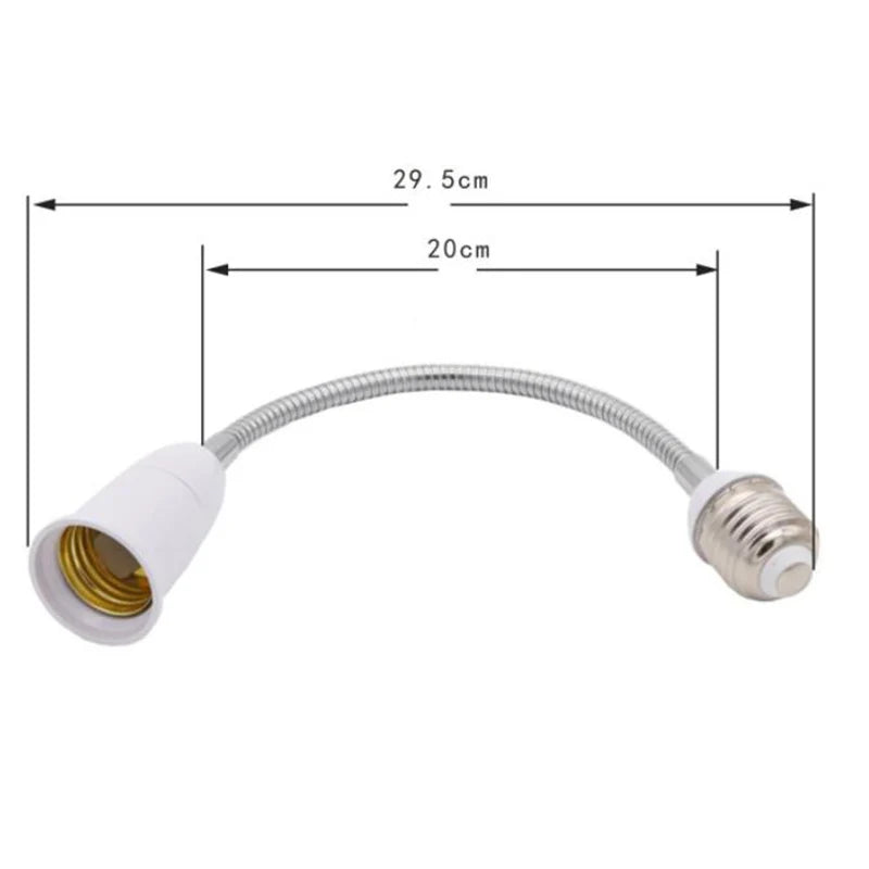 adaptateur ampoule E27 blanc flexible moderne 65mm 95mm 120mm adhésif métal certifié