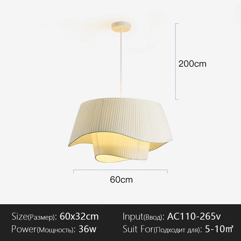 lampe suspendue moderne blanche rayures verticales salon chambre éclairage 50cm 60cm 80cm led flux