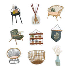stickers decoratifs maison nordique feuilles plantes animaux geometriques pvc impermeable 14ansplus 10pc 30pc 50pc
