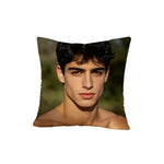 taie d'oreiller personnalisée photo homme noir moderne douce polyester coton noir beige lit ultraconfortable