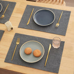 serviettes table lin classiques opaques beige gris noir vert rose bleu respectueuses l'environnement
