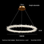 suspension lumineuse moderne cristaux blanc translucide chaînes suspendues