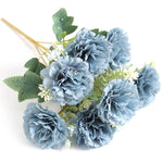 Bouquet artificiel coquelicot feuilles vertes mariage décoration intérieure vase bleu rose orange blanc vert