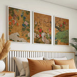 affiches art floral japonais paysage toile sans cadre maison salon chambre