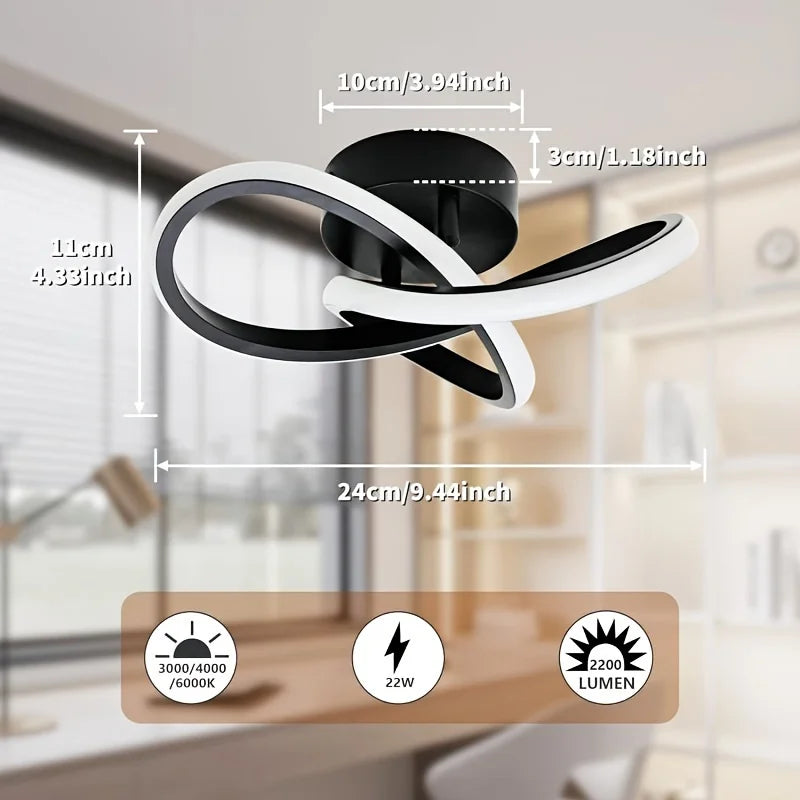 plafonnier led moderne minimaliste acrylique blanc noir toucher interrupteur chambre salon cuisine