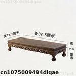 support d'affichage bois sculpté classique pied table vintage marron foncé motifs naturels