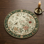 placemat classique floral oiseaux vert beige rose blanc 35cm 35cm