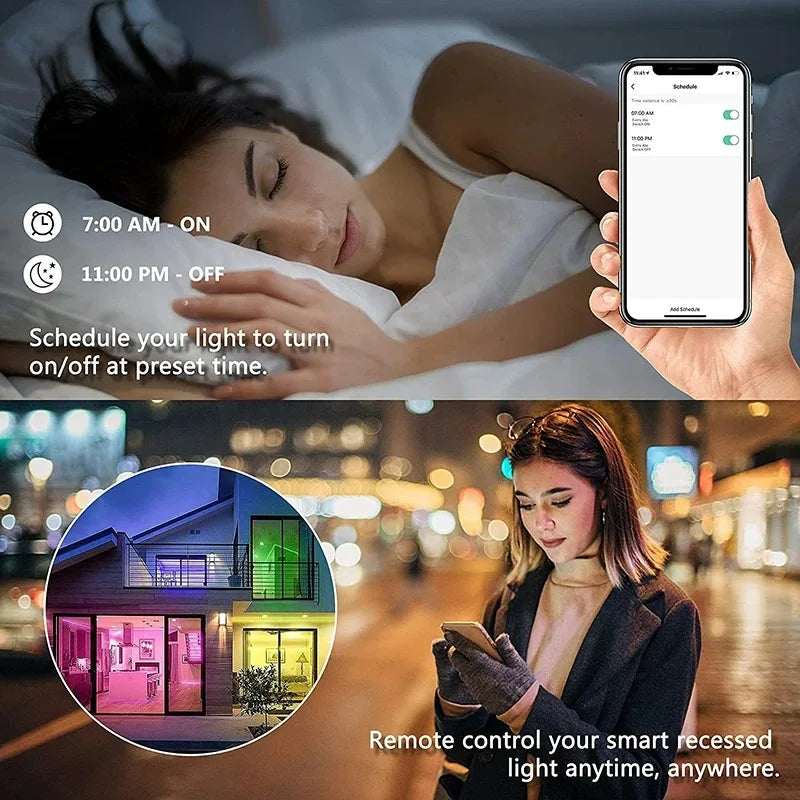 lampe led murale moderne noire ip65 hydrofuge wifi zigbee 2492000lm