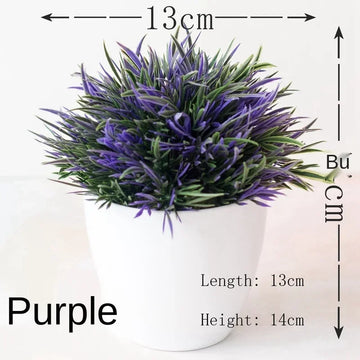 plante artificielle bonsaï violette pot blanc décoration intérieur maison