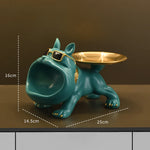 statue bulldog résine plateau rangement décoration maison lunettes collier moderne humoristique
