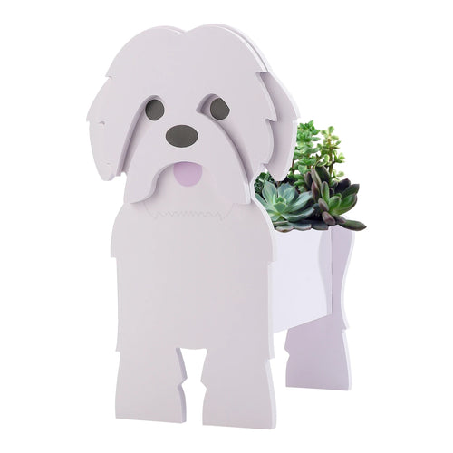 support fleurs forme chien cartoon multicolore or rose noir blanc