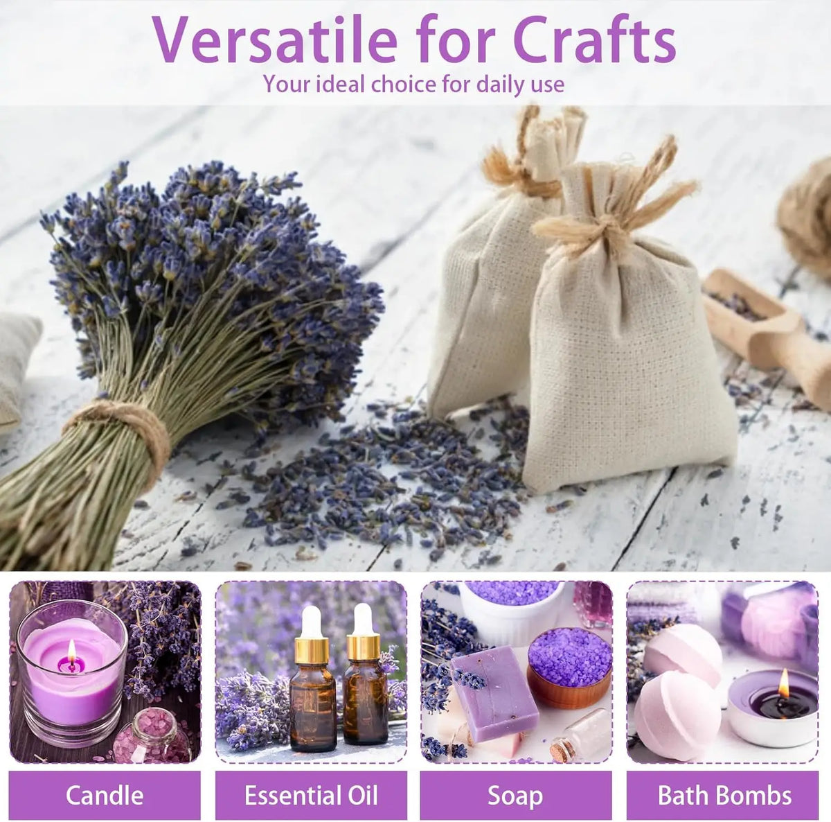 fleurs séchées lavande violette blanche decoration maison artisanal intérieur 100g 200g 400g