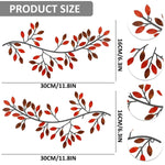 décoration murale métal feuilles stylisées 30x16cm noir blanc rouge suspendu artisanal moderne