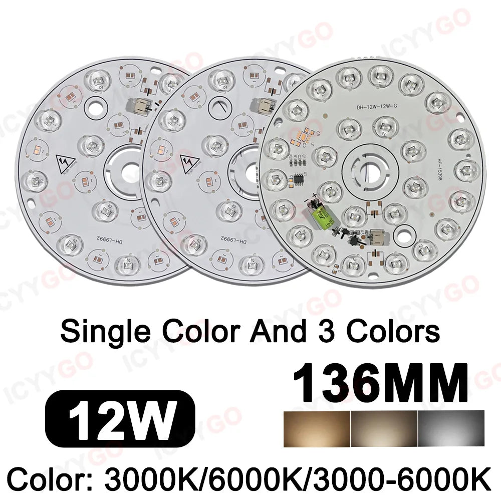 plaque led 12w 14w 6w blanc 6000k 3000k circulaire diodes modernes driver free