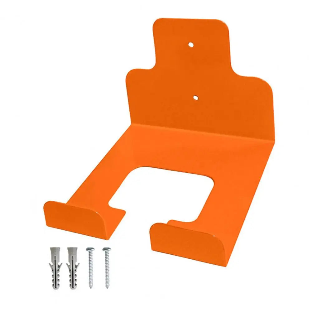 support mural outil électrique garage robuste moderne orange noir vis fixations