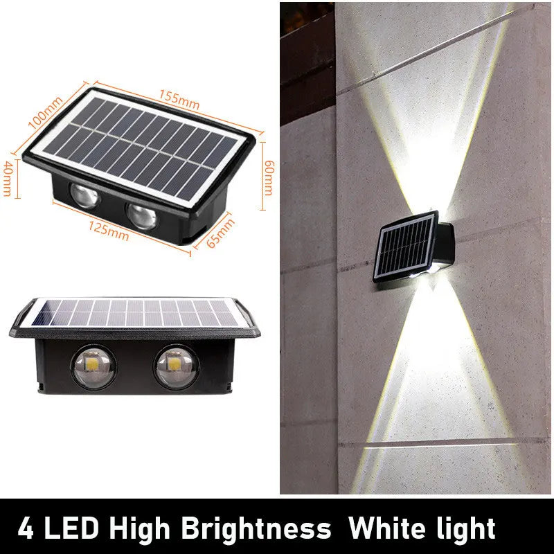 applique murale solaire led moderne noire blanche jaune bleue panneau solaire adhésif fixeextérieur
