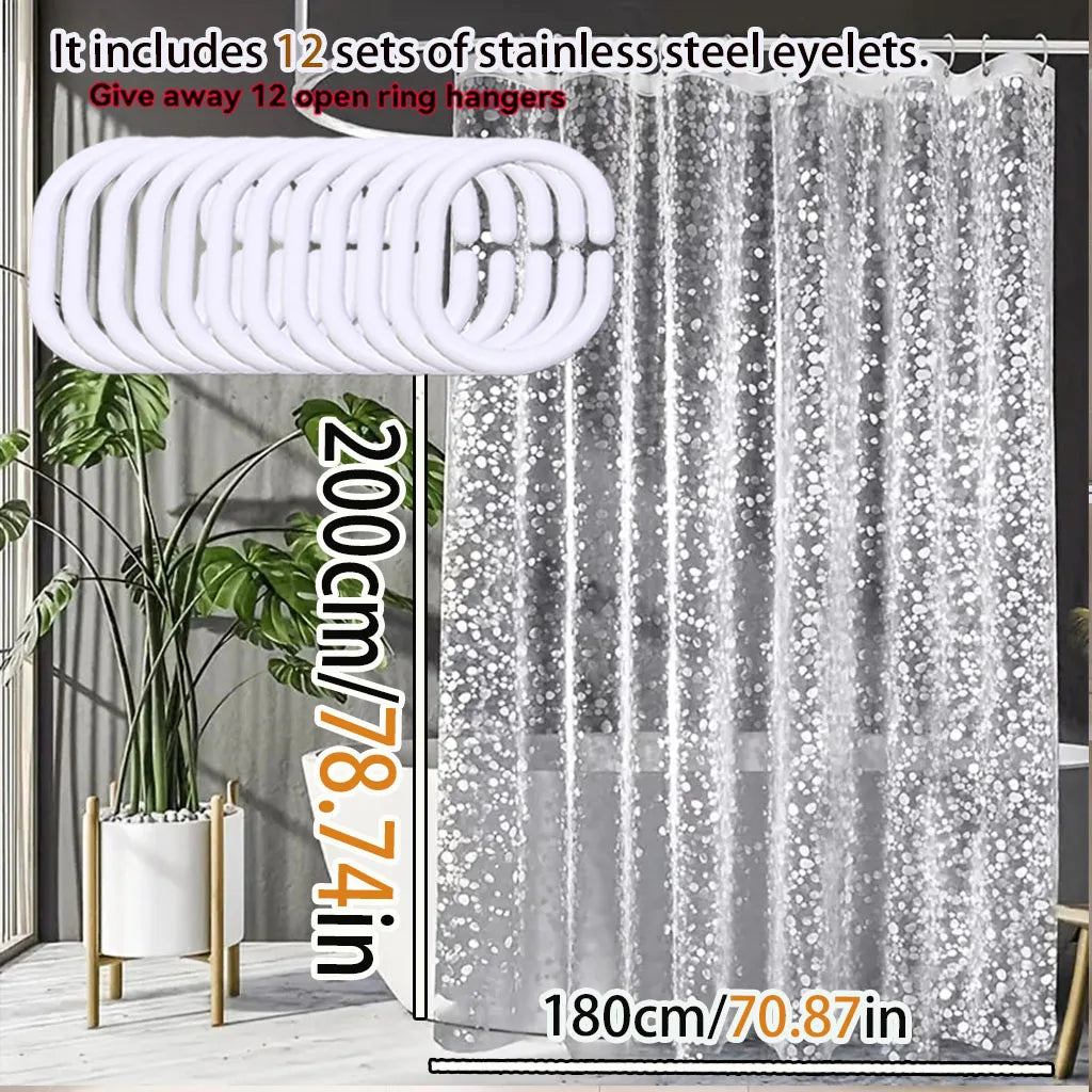 rideau douche transparent blanches relief moderne respectueux environnement 180cm 200cm