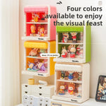 présentoir mural figurines animaux motifs colorés moderne blanc rose jaune vert suction salon chambre