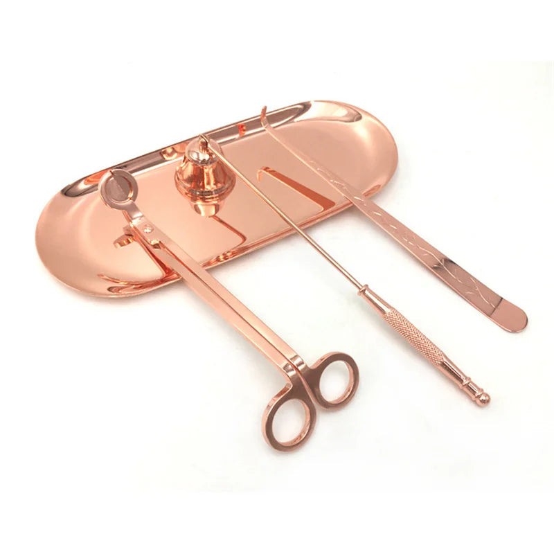 ciseaux bougie plateau moderne noir argent or rose gold geometrique