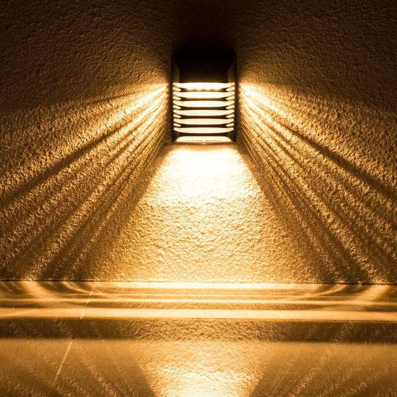 lampe solaire murale moderne noire transparente panneau adhésif perforée ip65