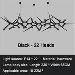 suspension lumineuse noire contemporaine 120cm 10 ampoules certification ul rohs
