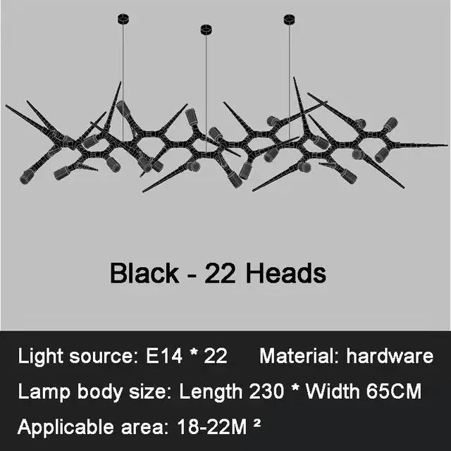 suspension lumineuse noire contemporaine 120cm 10 ampoules certification ul rohs