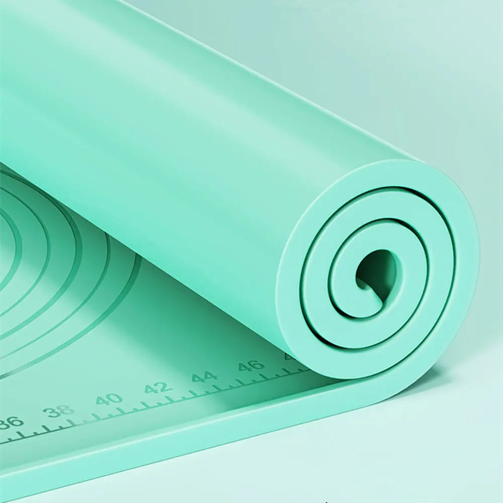 tapis cuisson silicone vert menthe antiadhésif mesure cercles gravés moderne minimaliste