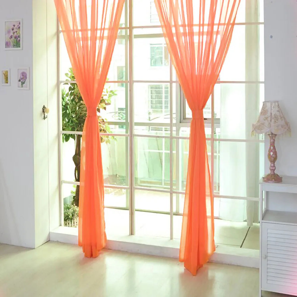 rideaux voile transparents décoratifs noir bleu rose rouge maison bord étroit