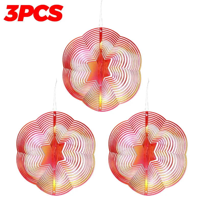 spirales decoratives anti oiseaux multicolore moderne artistique fil suspension jardin decoextérieur reflet