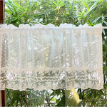 rideau blanc dentelle points transparent classique romantique inclusion polyester farmhouse vintage