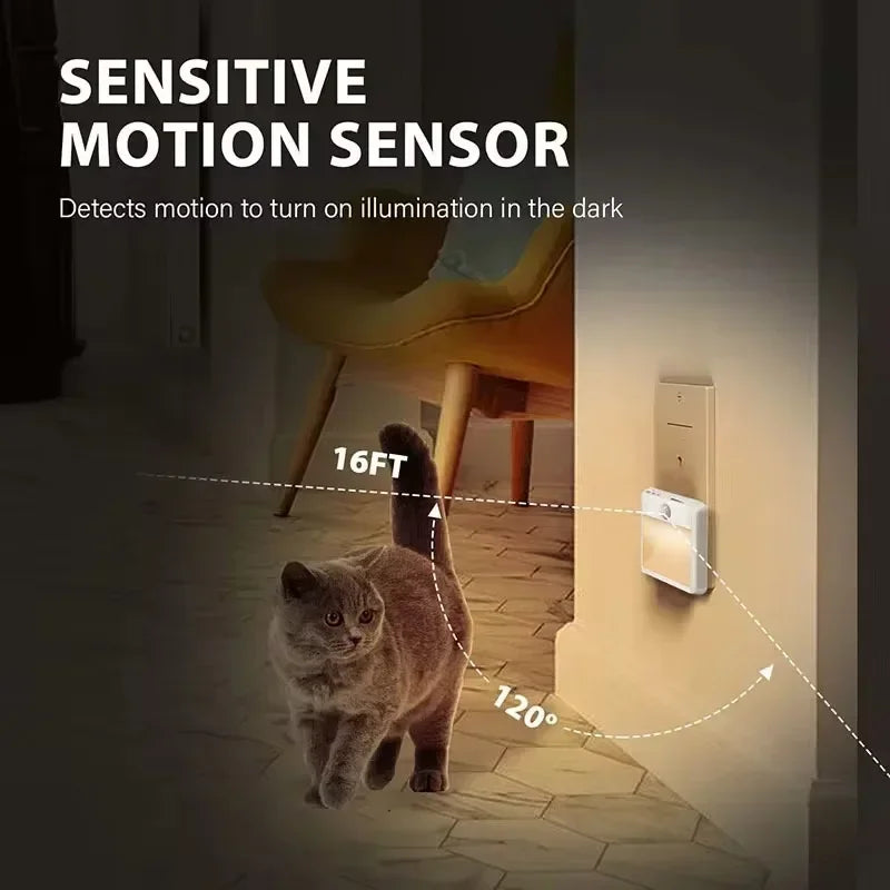 lampe nuit sensorielle mouvement blanc moderne adhésif luminosité réglable auto constante chambre couloir