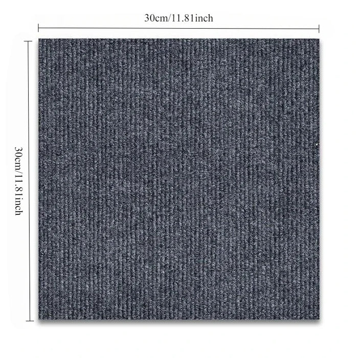 tapis feutre autocollant moderne gris beige carreaux géométriques tissé minimaliste