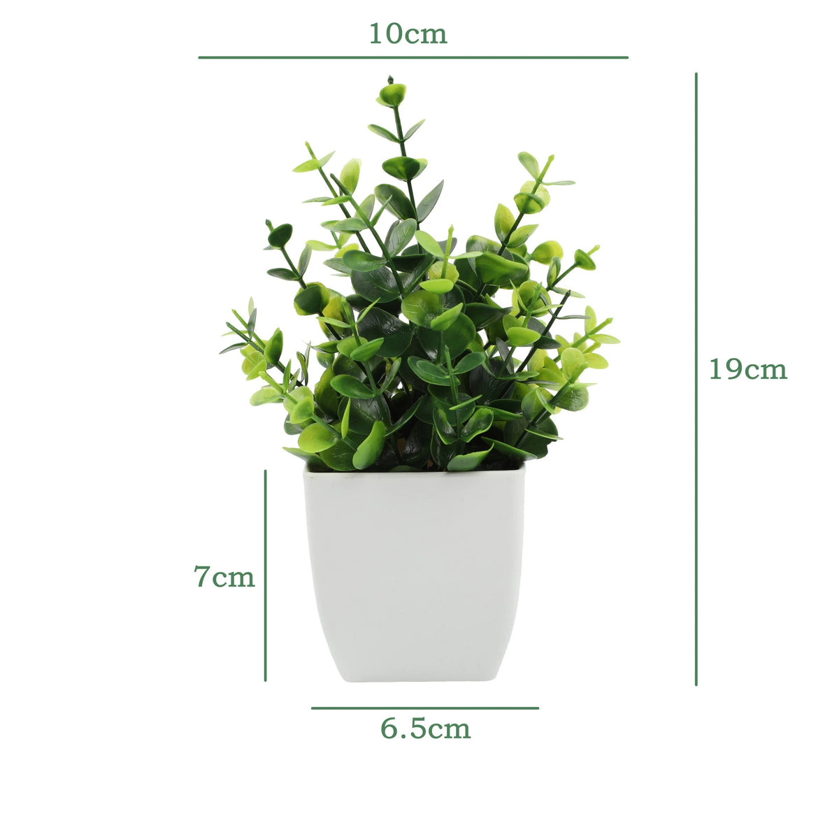décoration intérieure plante artificielle eucalyptus bonsaï vert feuilles fines moderne sans entretien pot blanc
