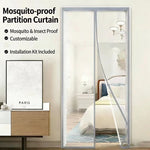 rideau porte adhésif gris clair maille fine durable moderne 90x200cm facile
