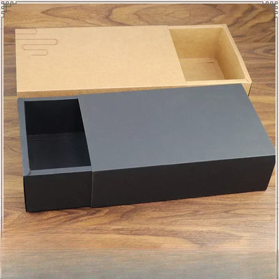 Lot de 10 boîtes de rangement en carton noir pliables