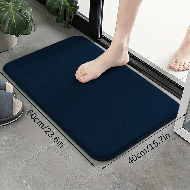 tapis sol absorbant polyester antidérapant salle bain beige bleu marine gris moderne