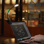 lampe moderne led rechargeable pince usb noir flux lumineux continu toucher interrupteur