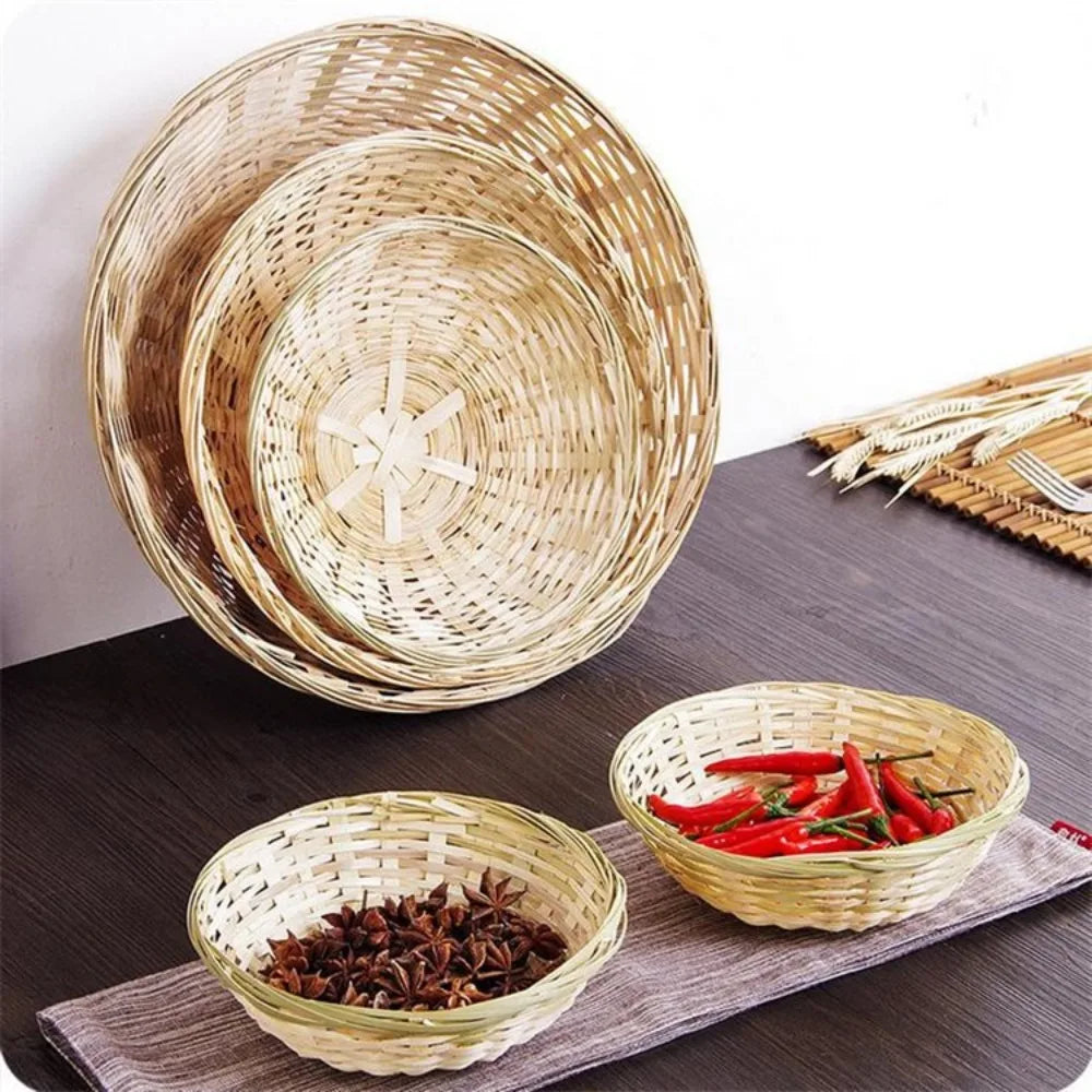 panier tressé naturel rangement fruits légumes cuisine traditionnel respectueux environnement multifonctionnel