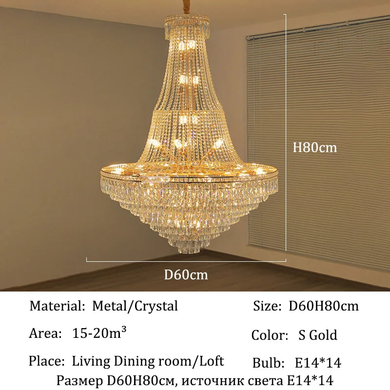 lustre classique doré cristal câbles suspension salon chambre lumière 4000k 3000k 6000k
